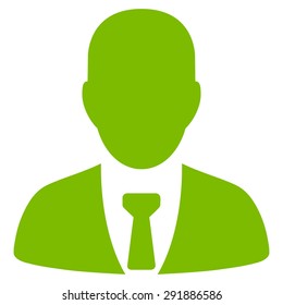 Businessman icon from Commerce Set. Vector style: flat symbol, eco green color, rounded angles, white background.