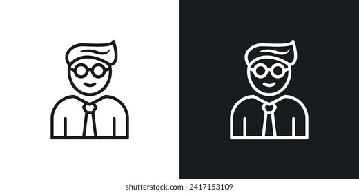 Businessman icon designed in a line style on white background.