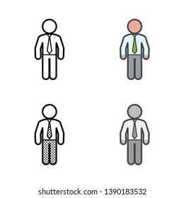 Businessman Icon in Different Color and Style