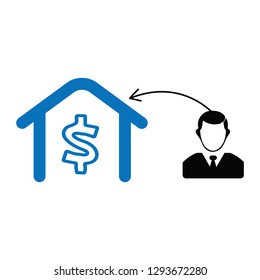 Businessman icon with dollar sign - business & financial concept