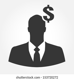Businessman icon with dollar sign - business & financial concept