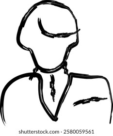 businessman icon in Doodle style