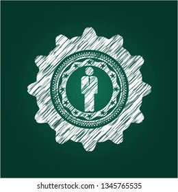 businessman icon drawn with chalkboard texture
