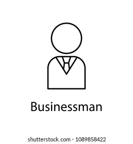 businessman icon. Element of web icon with name for mobile concept and web apps. Detailed businessman icon can be used for web and mobile. Premium icon on white background