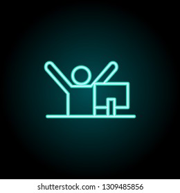 businessman icon. Elements of conceptual figures in neon style icons. Simple icon for websites, web design, mobile app, info graphics