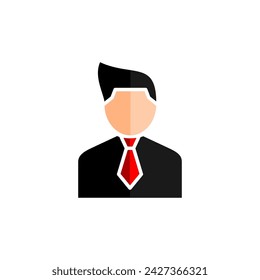 Businessman icon in flat color style. Person profile avatar business human