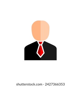 Businessman icon in flat color style. Person profile avatar business human