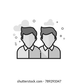 Businessman icon in flat outlined grayscale style. Vector illustration.