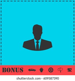 Businessman icon flat. Simple vector symbol and bonus icon