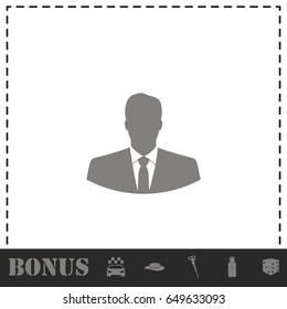 Businessman icon flat. Simple vector symbol and bonus icon