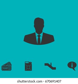 Businessman icon flat. Simple vector symbol and bonus icon