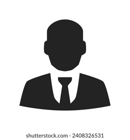 Businessman icon in flat style, User icon vector illustration