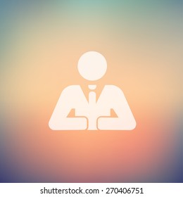 Businessman icon in flat style for web and mobile, modern minimalistic flat design. Vector white icon on gradient mesh background