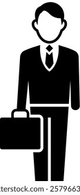 Businessman Icon Glyph Vector Illustration