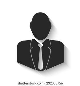 businessman icon - gray vector illustration with shadow