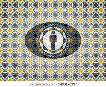 businessman icon inside arabesque emblem. arabic decoration.