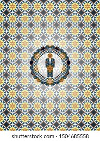 businessman icon inside arabesque emblem background. arabic decoration.