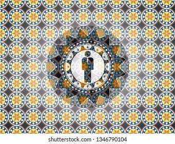 businessman icon inside arabesque style emblem. arabic decoration.