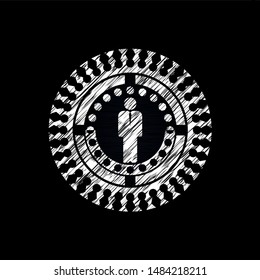 businessman icon inside chalk emblem