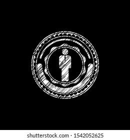 businessman icon inside chalkboard emblem on black board