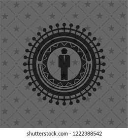 businessman icon inside dark badge