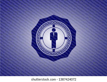 businessman icon inside jean background