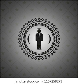  businessman icon inside realistic dark emblem