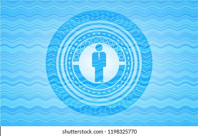 businessman icon inside water concept emblem background.