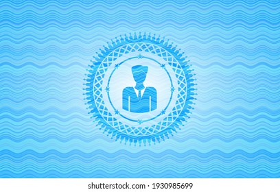 businessman icon inside water emblem background. 