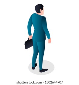 Businessman icon. Isometric of bussinesman vector icon for web design isolated on white background