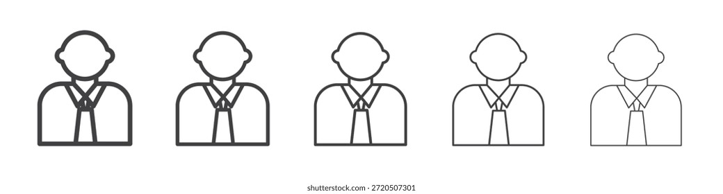 Icono del hombre de negocios en concepto de trazos lineales