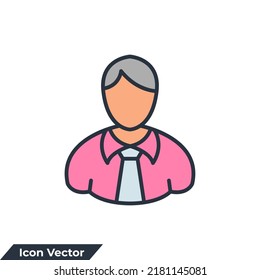 businessman icon logo vector illustration. user man symbol template for graphic and web design collection