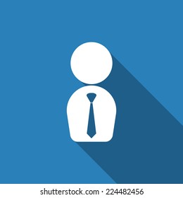 icono del hombre de negocios con una sombra larga