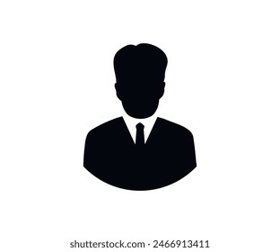 Businessman icon. Male face silhouette or icon. Man avatar profile. Unknown or anonymous person vector design and illustration.

