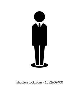Businessman icon, man in suit symbol.