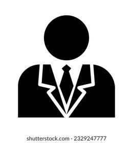 Businessman icon. Man in tie. Occupation concept. Can be used for topics like top management, banking, finance, investment