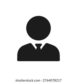 Businessman, icon of a man with a tie. Vector.	