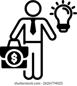 Businessman Icon Mixed Vector Illustration