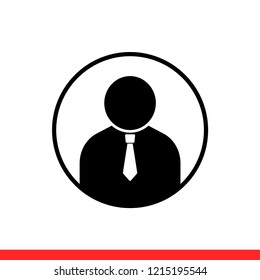 Businessman icon in modern flat design isolated on white background, person vector illustration for web site or mobile app