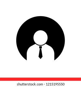 Businessman icon in modern flat design isolated on white background, person vector illustration for web site or mobile app