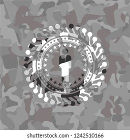 businessman icon on grey camo pattern