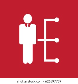 Businessman icon on red background