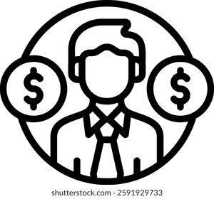 Businessman Icon Outline Vector Illustration