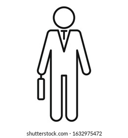 Businessman icon. Outline businessman vector icon for web design isolated on white background