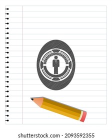 businessman icon pencil draw. Vector Illustration. Detailed. 