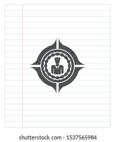 businessman icon pencil emblem. Vector Illustration. Detailed.