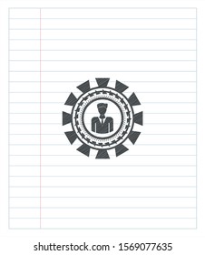 businessman icon with pencil strokes. Vector Illustration. Detailed.
