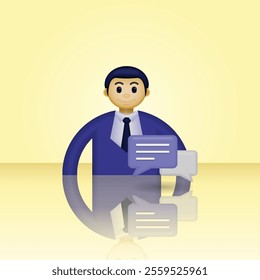 businessman icon, icon of people wearing formal clothes and chat bubble, illustration graphic of businessman conversation, suitable for business, trade, employees, and etc