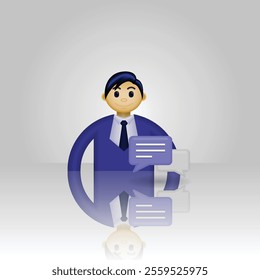 businessman icon, icon of people wearing formal clothes and chat bubble, illustration graphic of businessman conversation, suitable for business, trade, employees, and etc