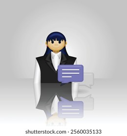 Businessman icon, people wearing formal clothes and chat bubble, graphic illustration of businessman conversation, suitable for application, message, business, customer service, and etc.